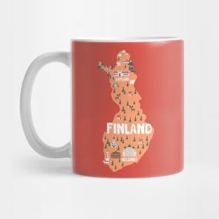 Finland illustraated map Mug